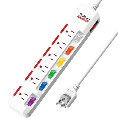 保護傘7切6座3P延長線（PU-3763S）