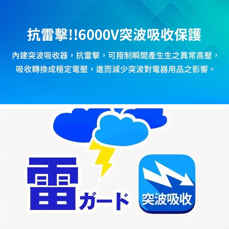 保護傘3切3座3P延長線（PU-3335）